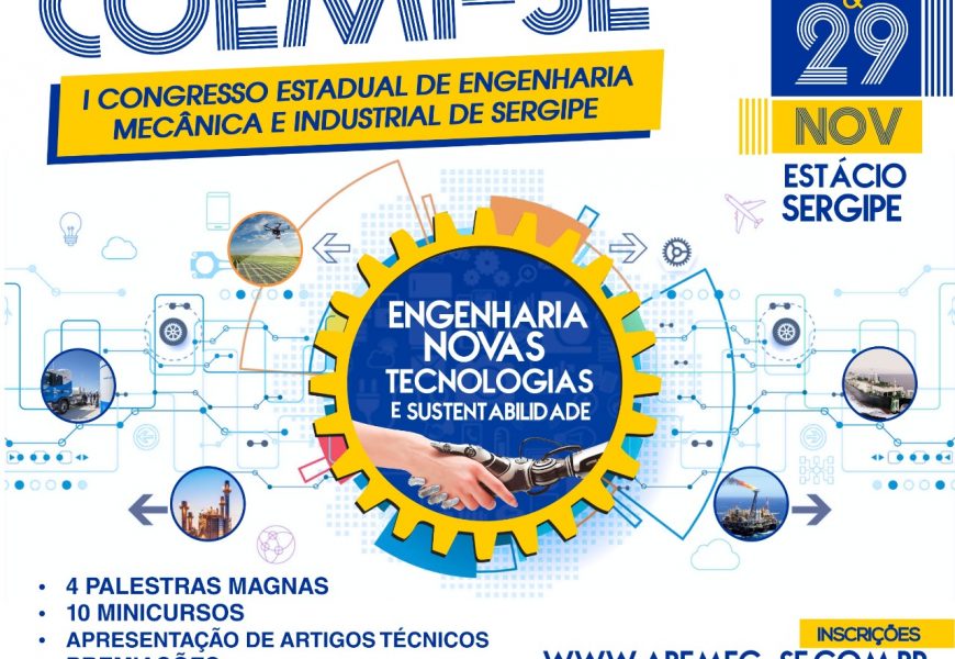 Congresso Estadual de Engenharia Mecânica e Industrial de Sergipe começa na quinta-feira