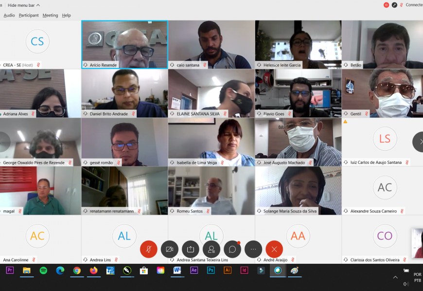 Pleno do Crea-SE realiza primeira sessão virtual com a análise de 28 processos